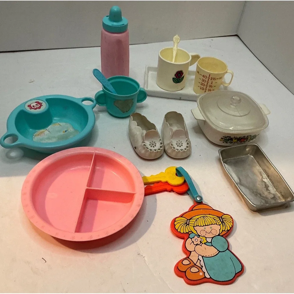Mattel Shillman Vintage 80s Doll Accessories Toy Kitchen Feeding Lot Mixed Set